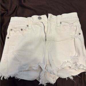 Daze white denim shorts